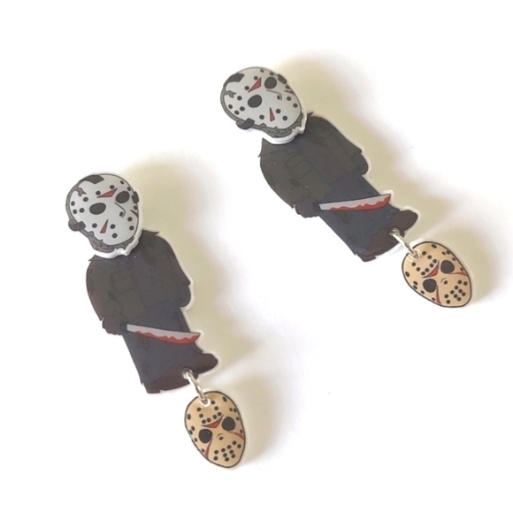 Horror Movie Dangle Earrings - Jason - Picture 3 of 4